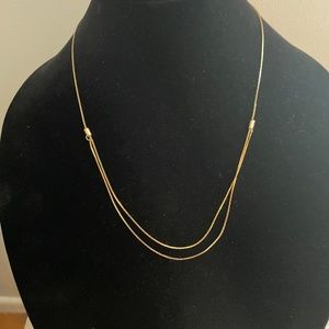 Vintage 70s Gold Plated Dainty Lariat Adjustable Slider Necklace New Old Stock